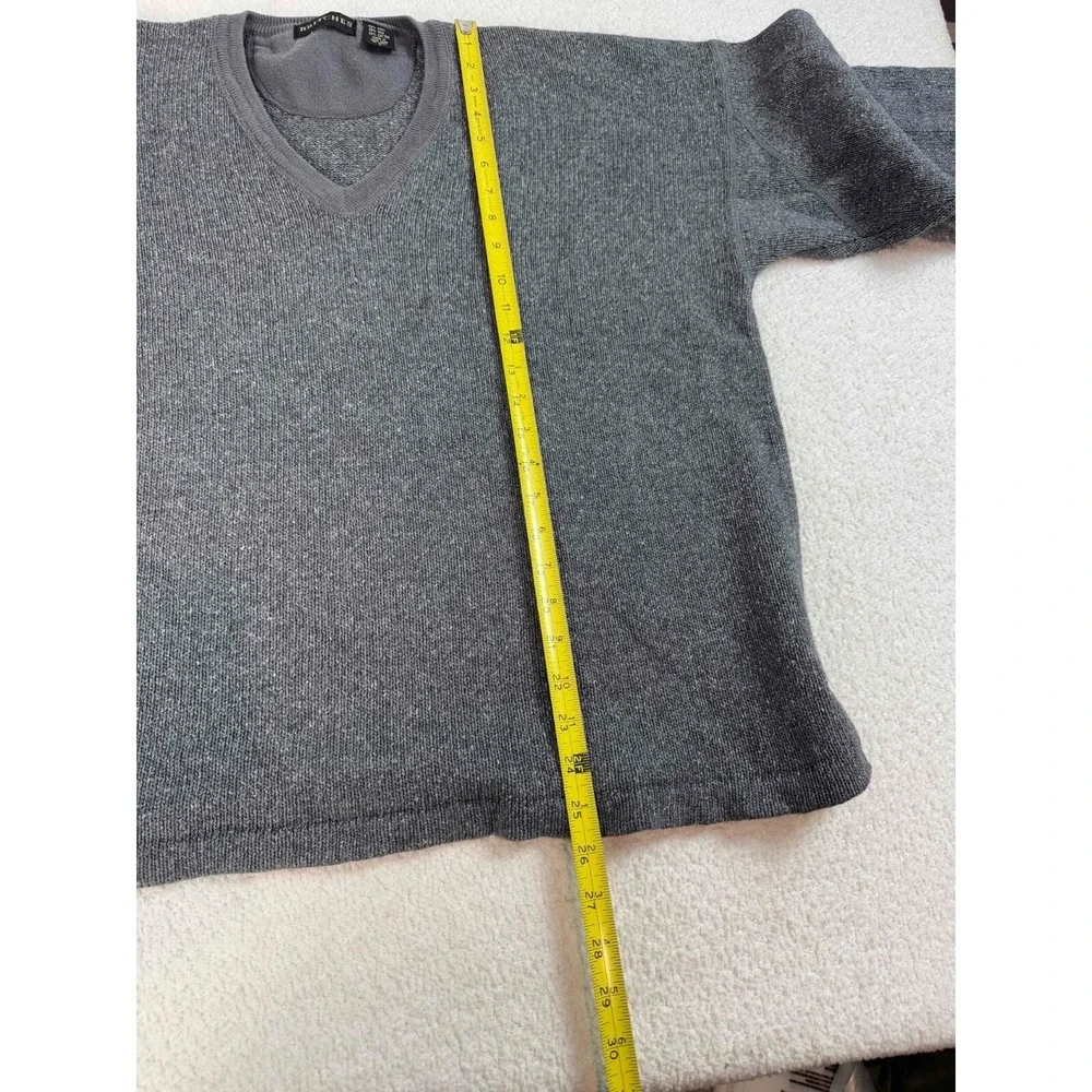 Britches Mens Wool Blend Knit V-neck Long Sleeve Pullover Gray Sweater Large‎